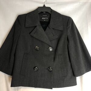 Jones New York Womens Sz 4 Cropped Jacket 3/4 Sleeve Gray.                   RB2